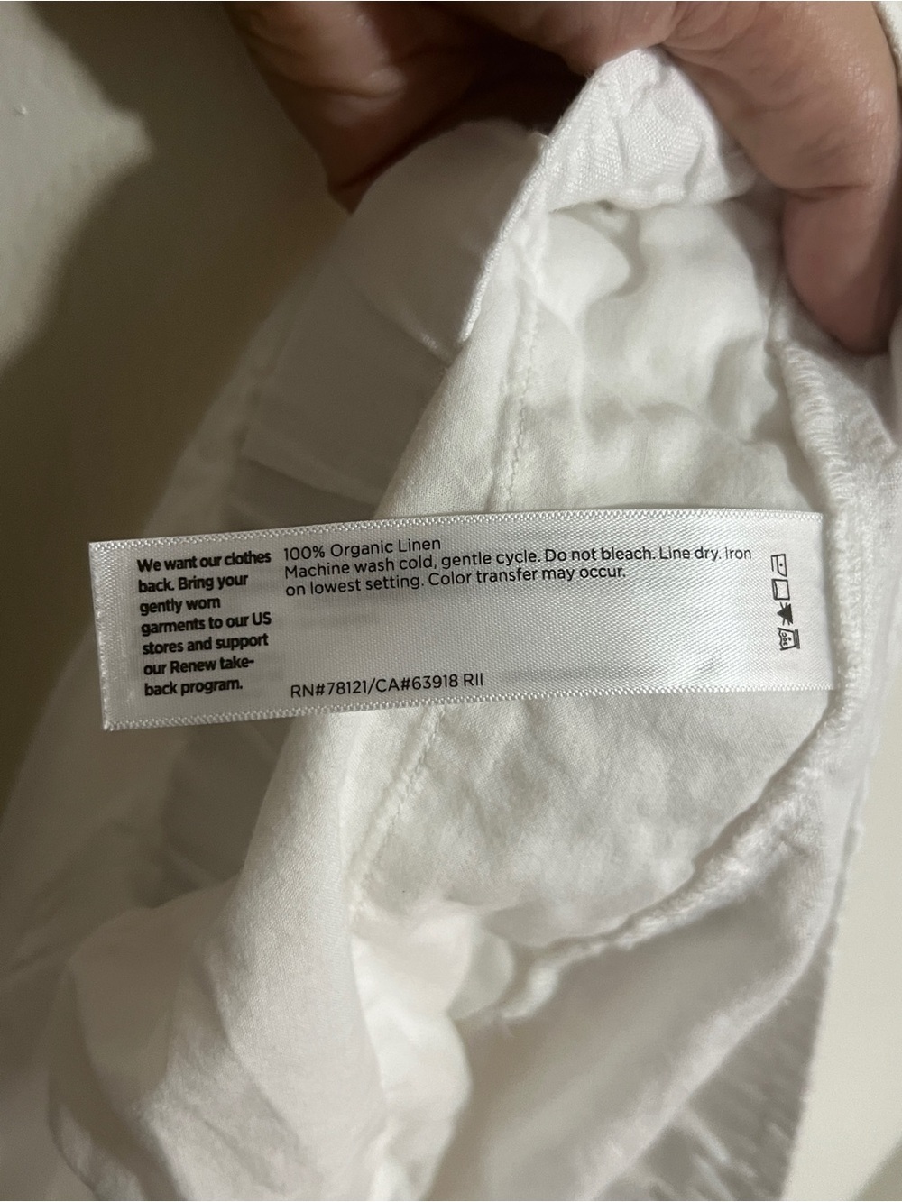 Like New Elastic Waist 100% Organic Linen Eileen Fisher Ankle Pants 1X White - Picture 12 of 12